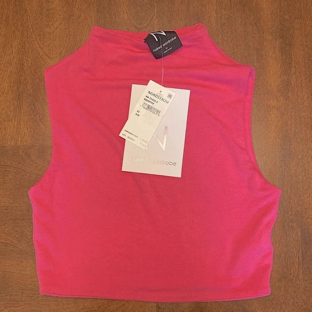 NWT Naked Wardrobe Sleeveless Mock Neck Crop Top Size XS - Picture 5 of 8